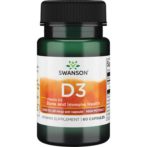 Buy the Swanson Vitamin D3 - 60 Capsules - PowerPills